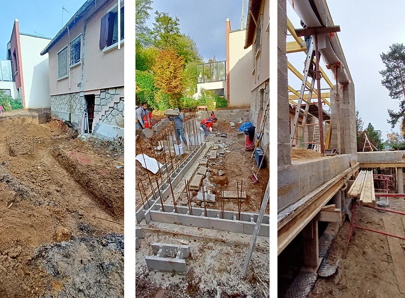 Photos du chantier d'une maison individuelle à Verrières le Buisson, Essonne, 91